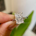 2CT Ice Crushed Radiant Moissanite Ring - 14K White Gold Engagement