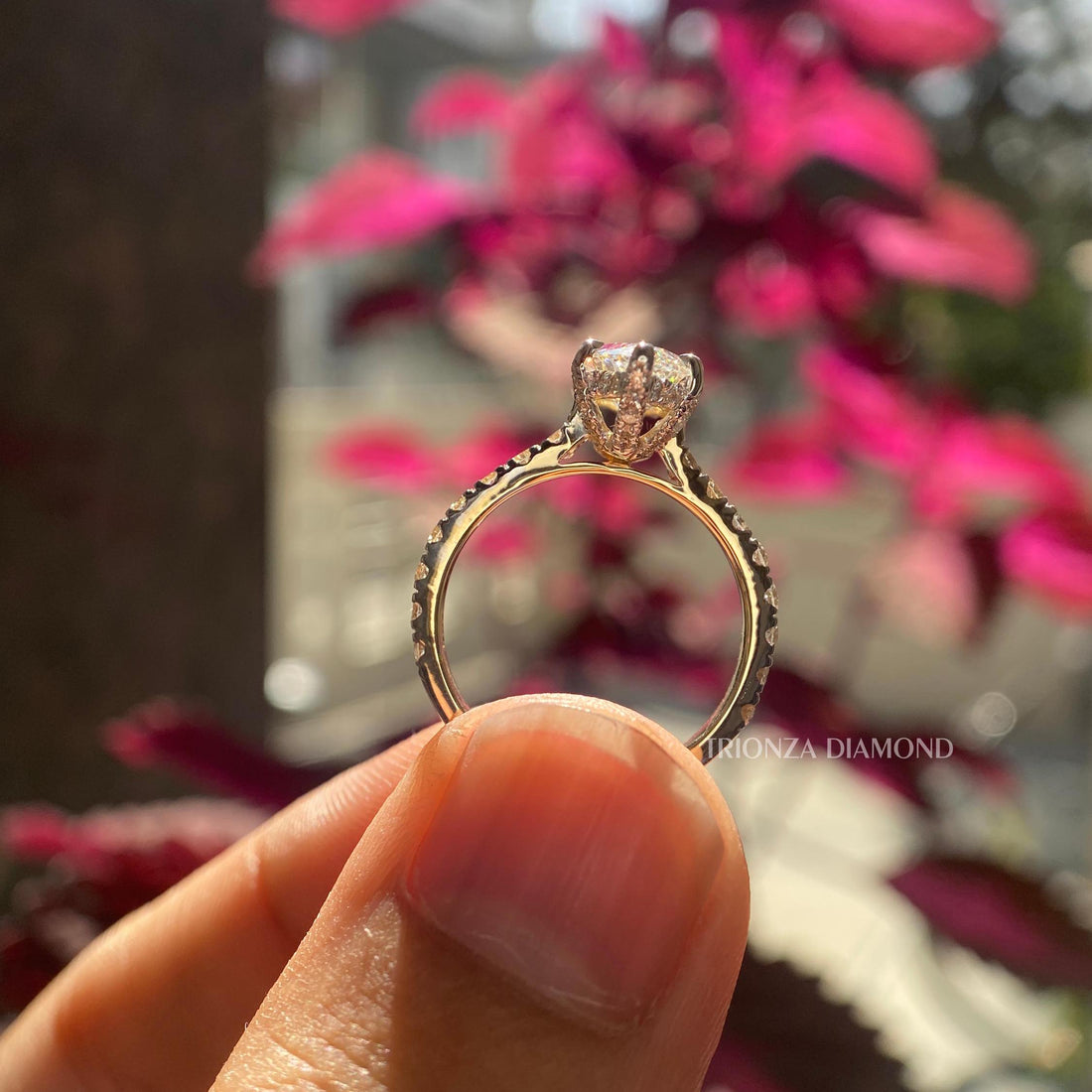 2.5CT Marquise Lab Diamond Hidden Halo Engagement Ring 14k Gold