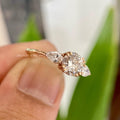 Handmade commitment ring crafted with excellent cut, polish, and symmetry moissanite stones