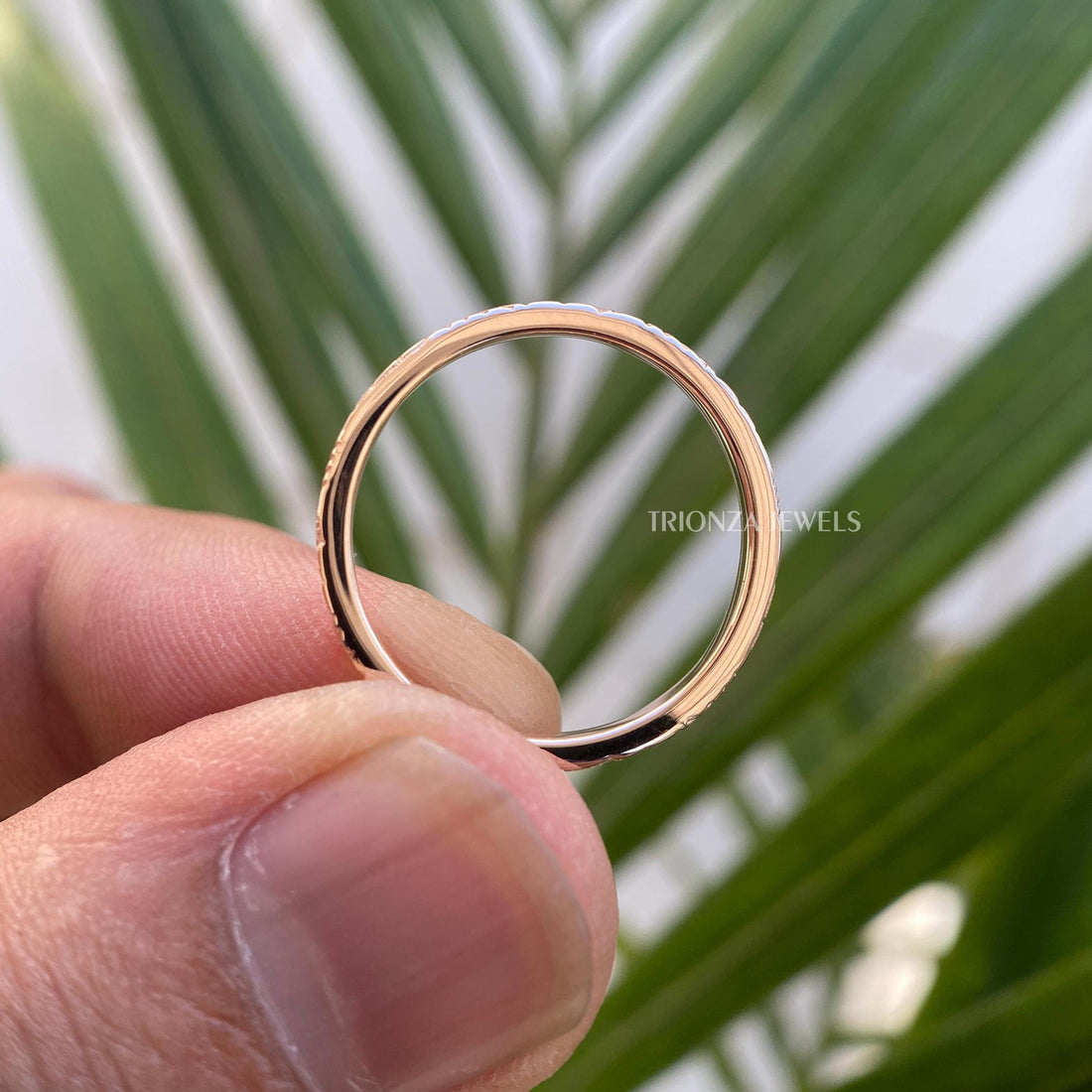 Milgrain 14K Rose Gold 2MM Wedding Band - Solid Gold Promise Ring
