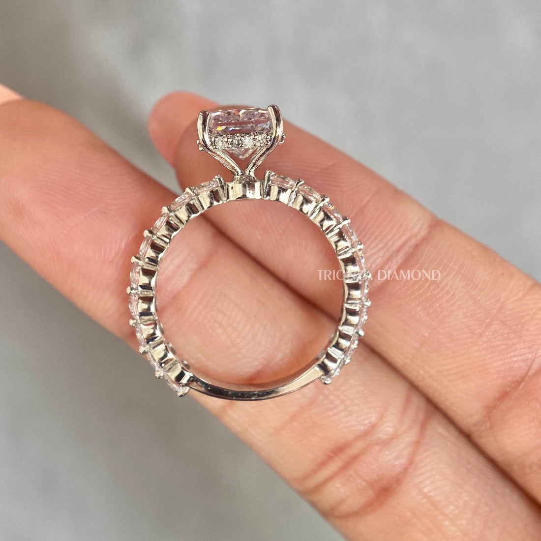 2 CT Lab-Grown Radiant Diamond Engagement Ring - Platinum Halo