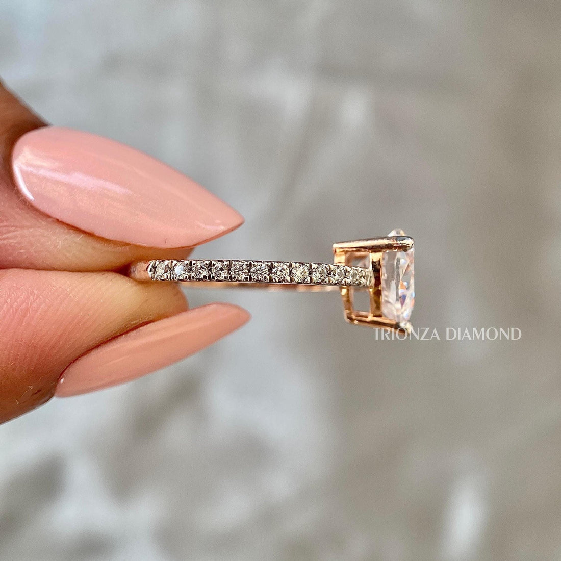 1.5 CT Heart Lab Grown Diamond Pave Engagement Ring 14K White Gold