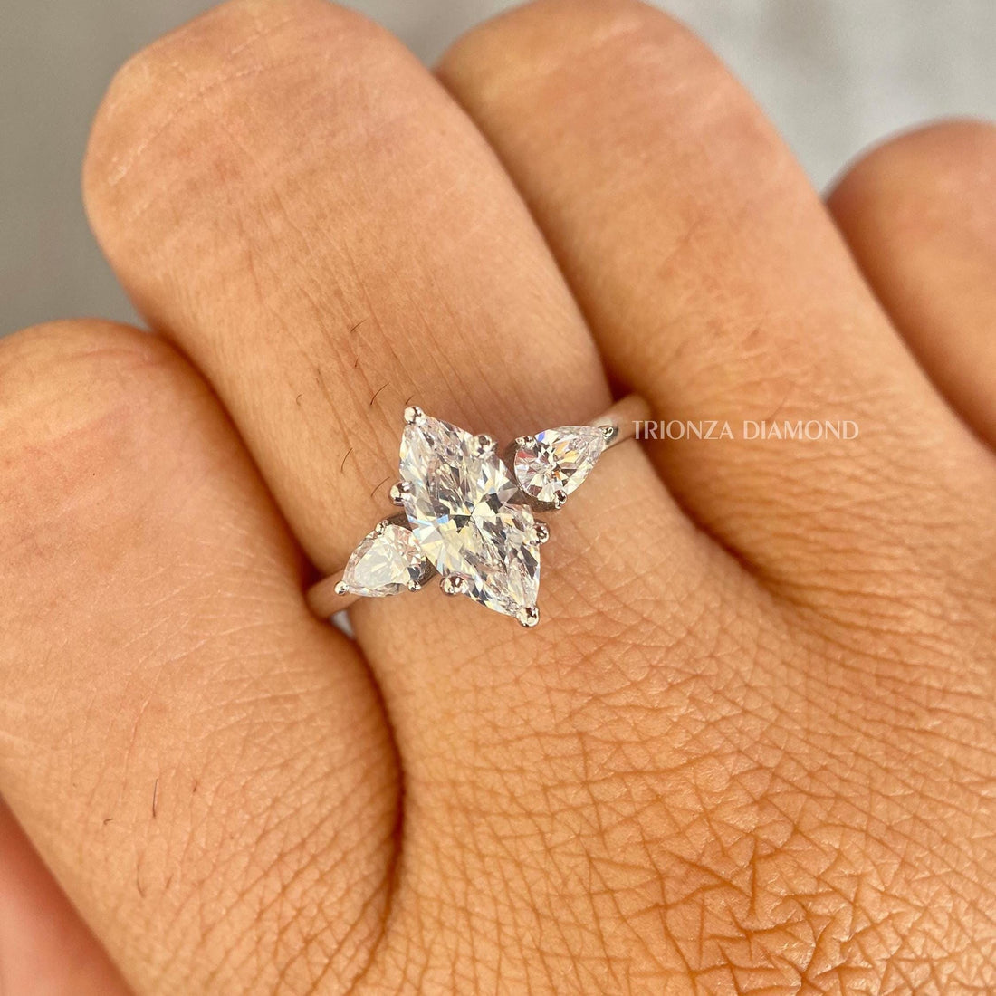 2 CT Marquise Lab Grown Diamond Engagement Ring F/VVS2