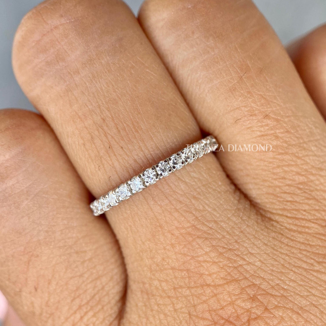 Women's 14k White Gold Lab Grown Diamond Full Eternity Ring