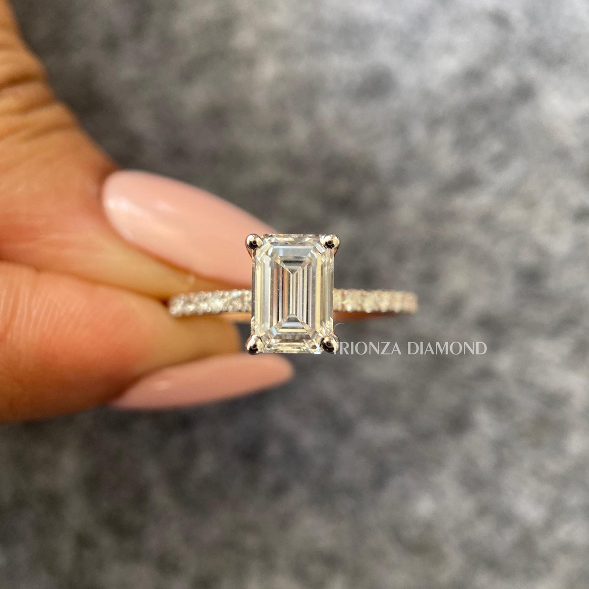 TrionzaDiamond engagement ring displayed in its jewelry box with smooth fabric lining