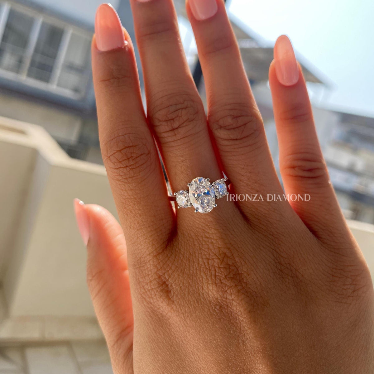 three stone engagement ring