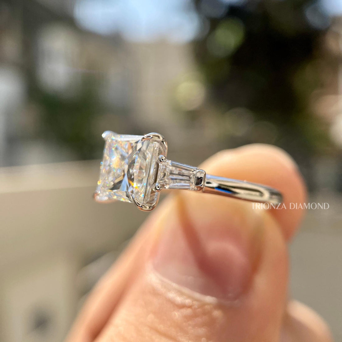 IGI Certified 2.60 TCW Princess Cut Lab Grown Diamond Engagement Ring