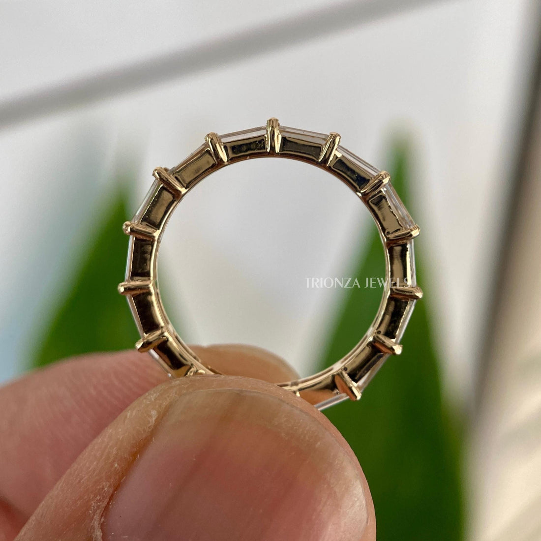 Colorless Baguette Moissanite Eternity Wedding & Stackable Band