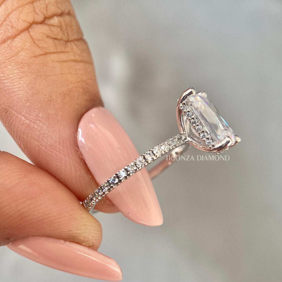 2.0 CT Radiant Cut Lab Grown Diamond Engagement Ring IGI Certified