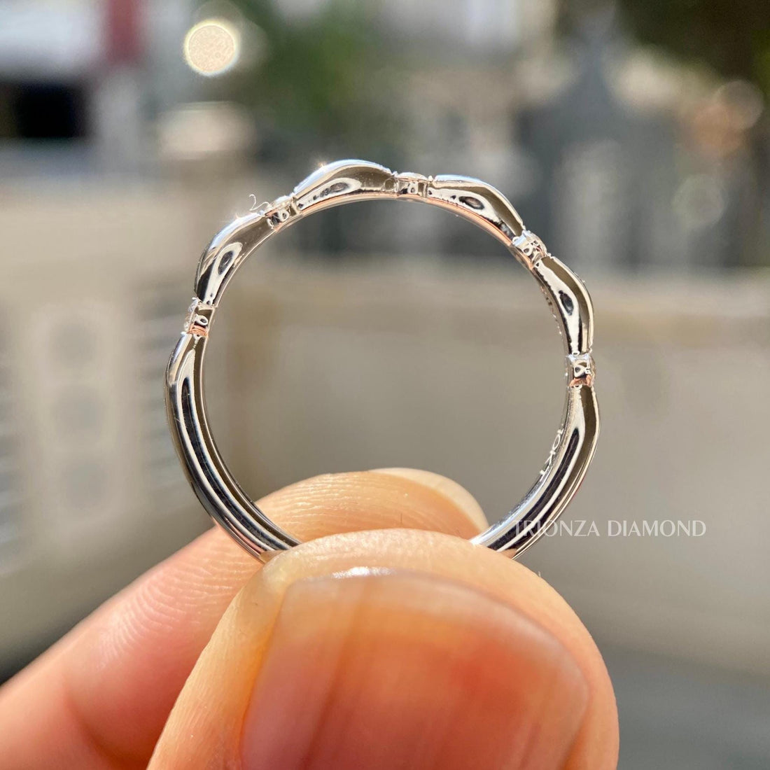 Vintage Lab Grown Diamond Eternity Wedding Band - 2.0MM Round Cut