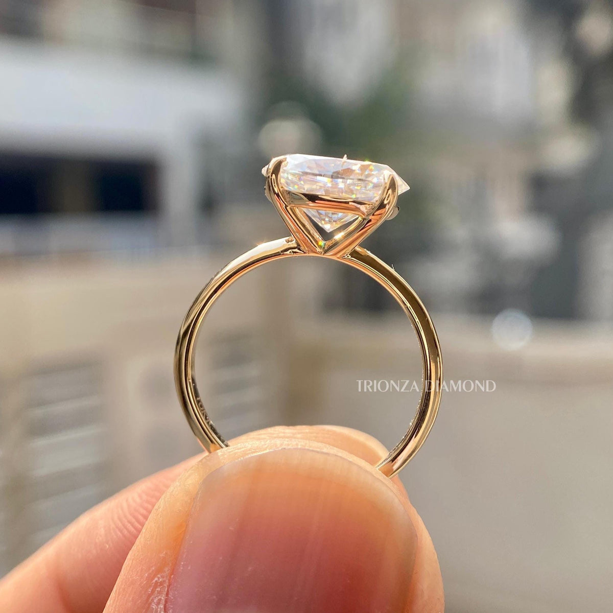 IGI certified lab grown diamond set in a handmade TrionzaDiamond creation