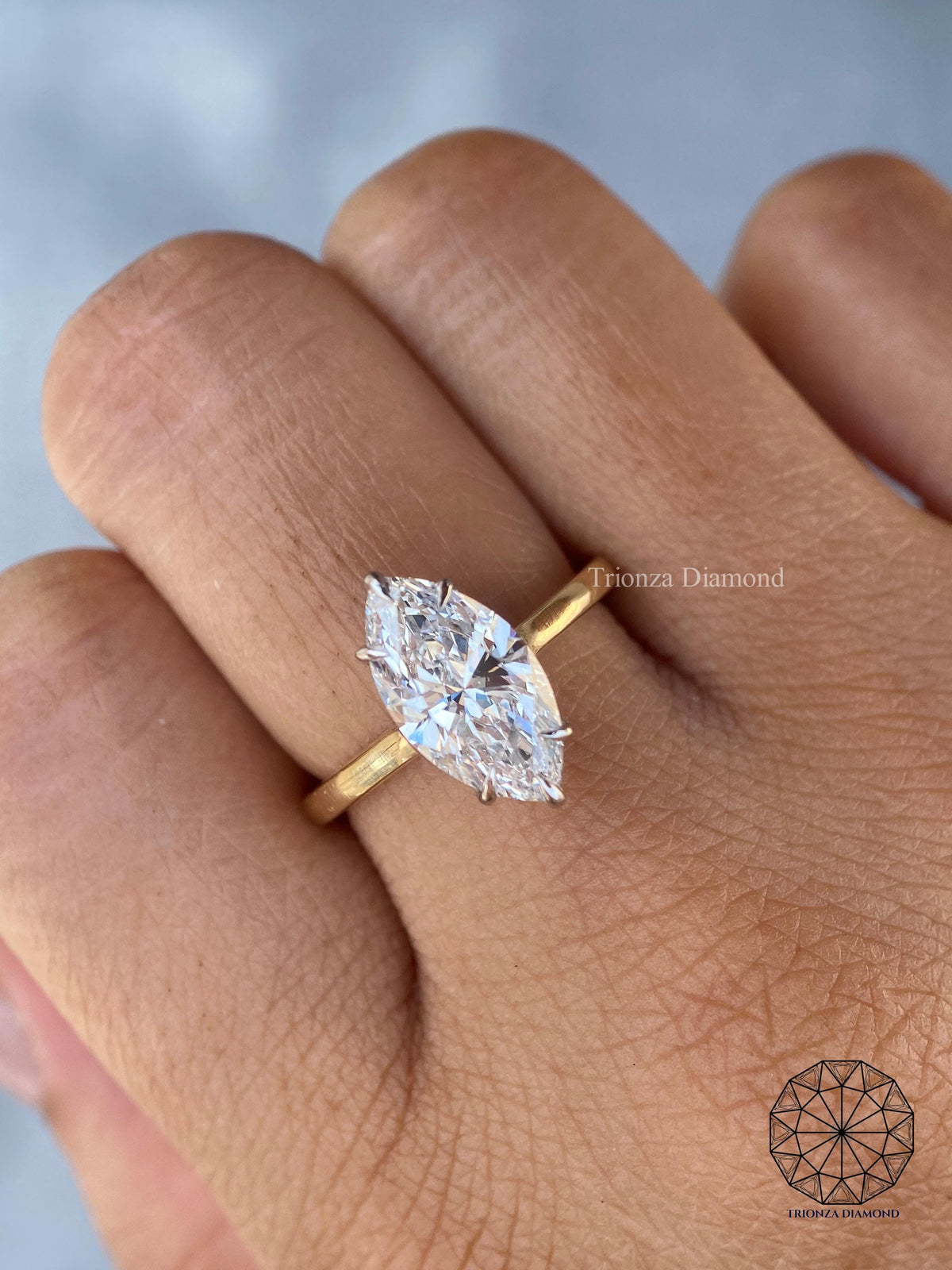 IGI certified lab grown diamond set in a handmade TrionzaDiamond creation