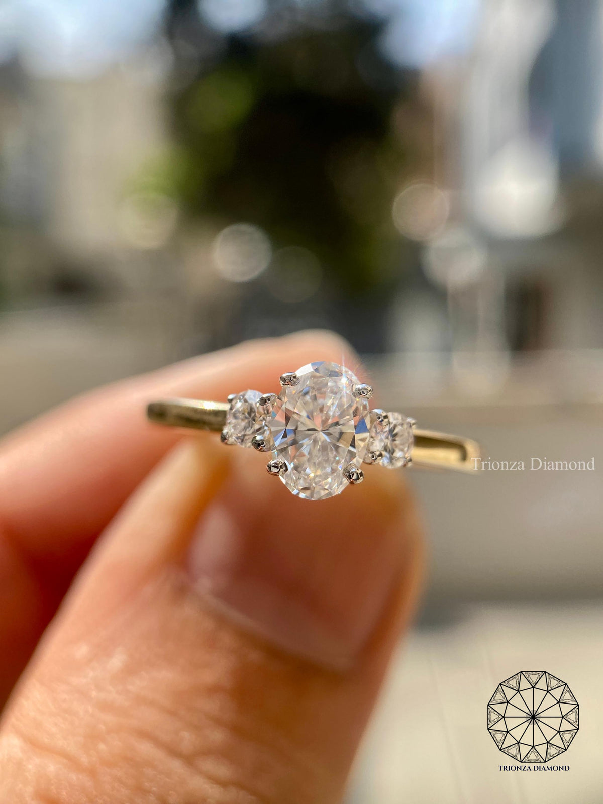 IGI certified lab grown diamond set in a handmade TrionzaDiamond creation