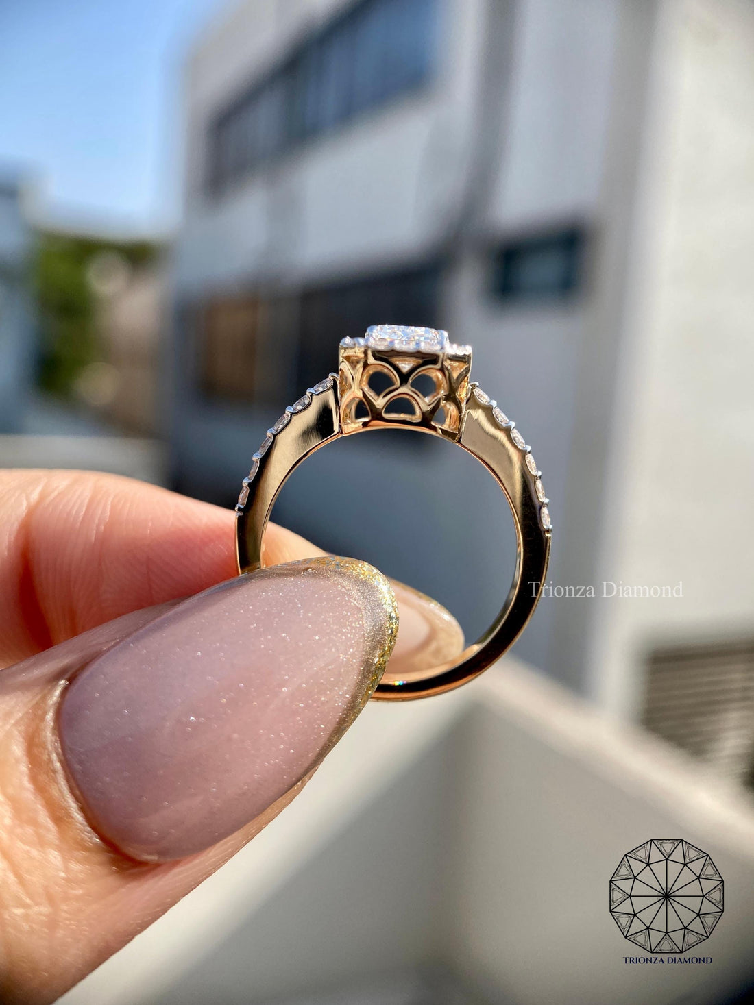 1.50 CT Emerald Lab Grown Diamond Halo Engagement Ring IGI Cert