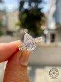 TrionzaDiamond pear engagement ring crafted with IGI certified lab grown diamonds