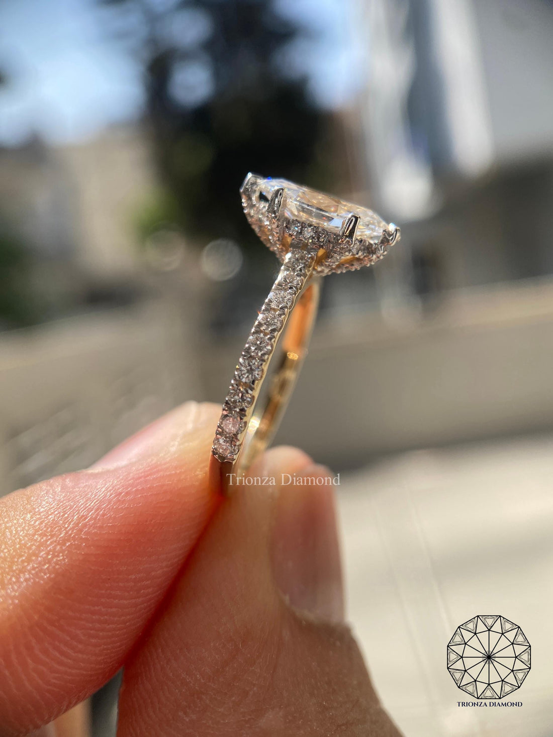 1.00 CT Marquise Lab Diamond Engagement Ring - IGI Cert, 14k Gold