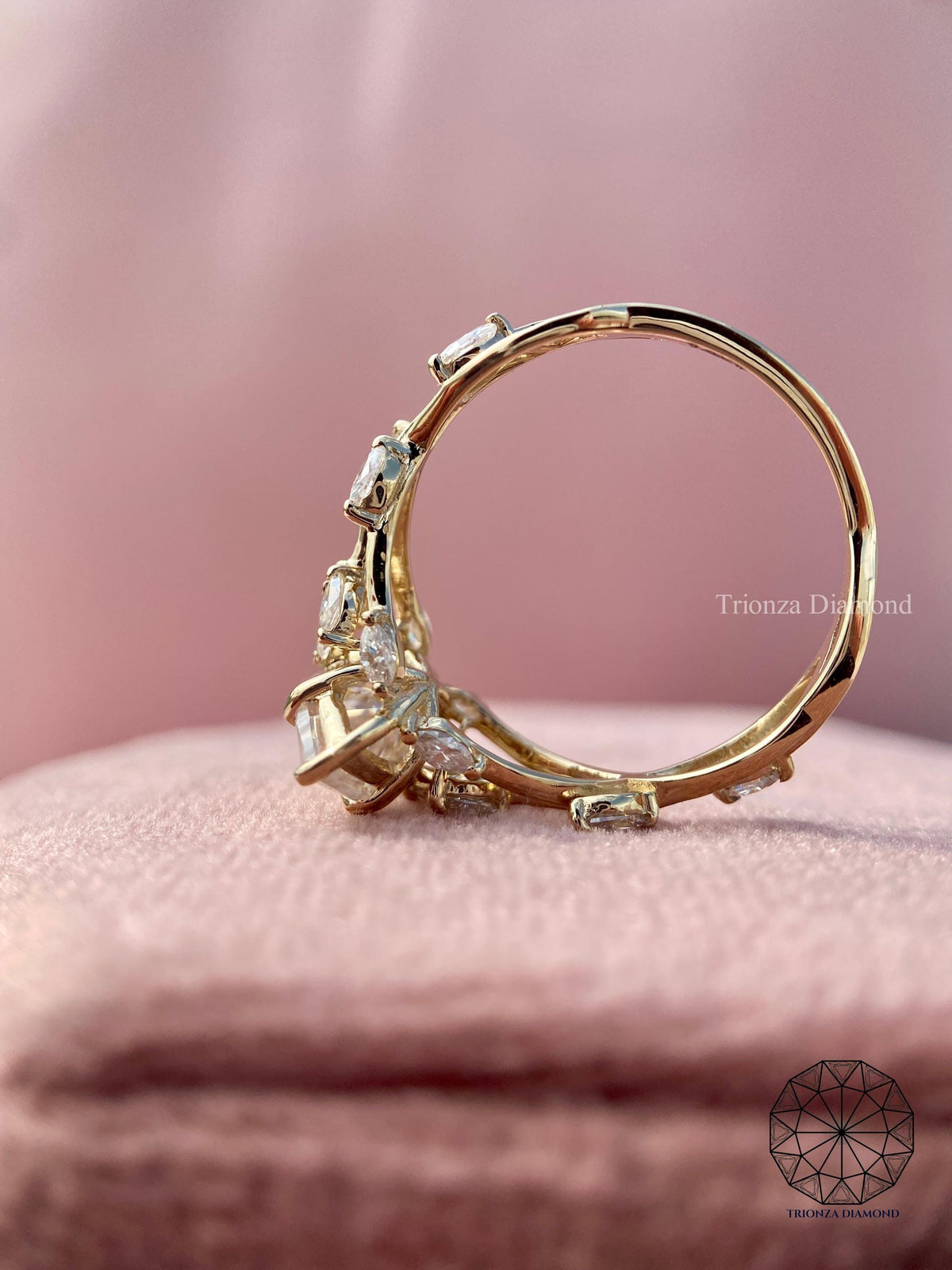 IGI certified lab grown diamond set in a handmade TrionzaDiamond creation
