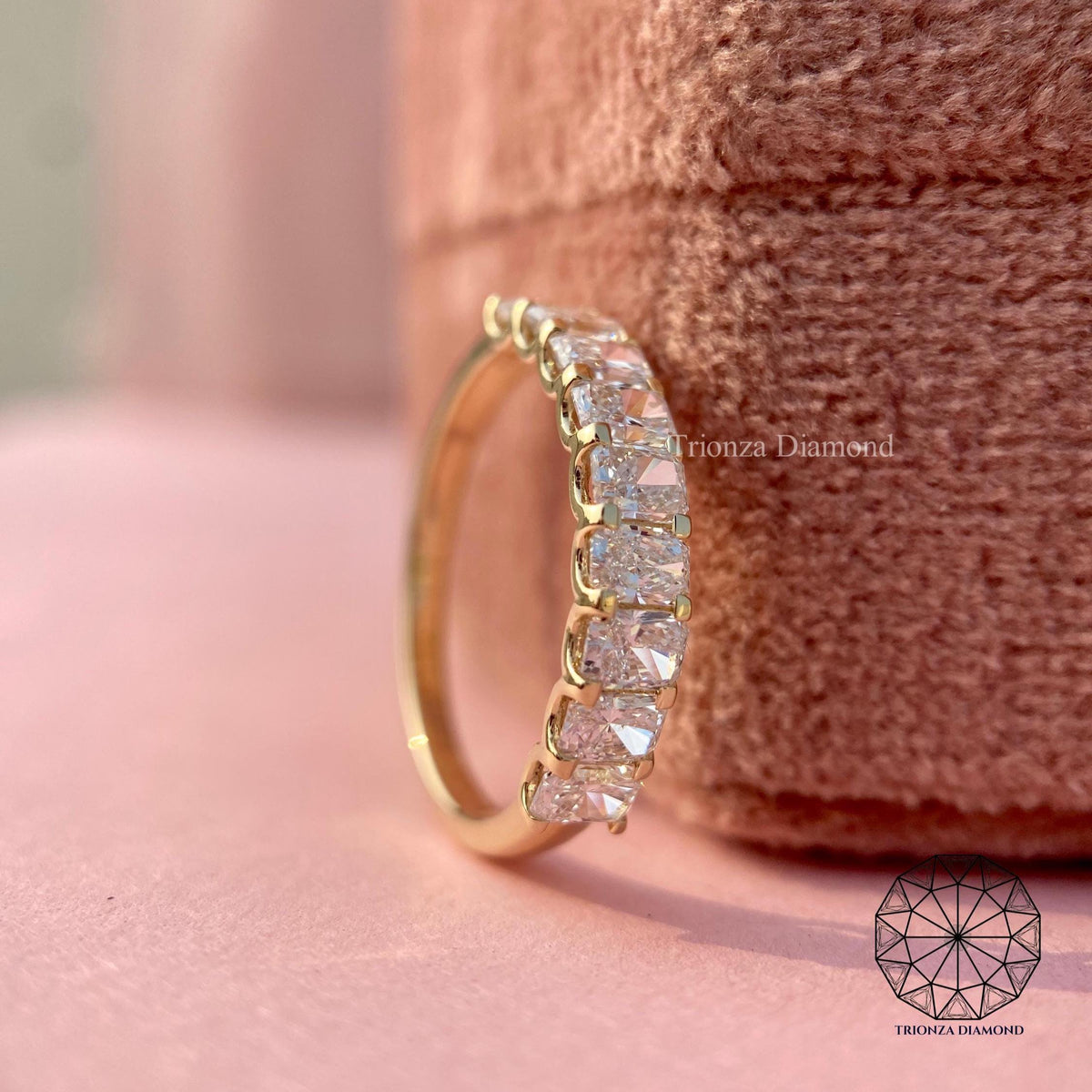 radiant lab grown diamond eternity band