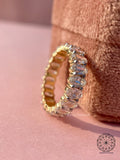 Step Cut Oval Lab Diamond Full Eternity Band Ring for Women