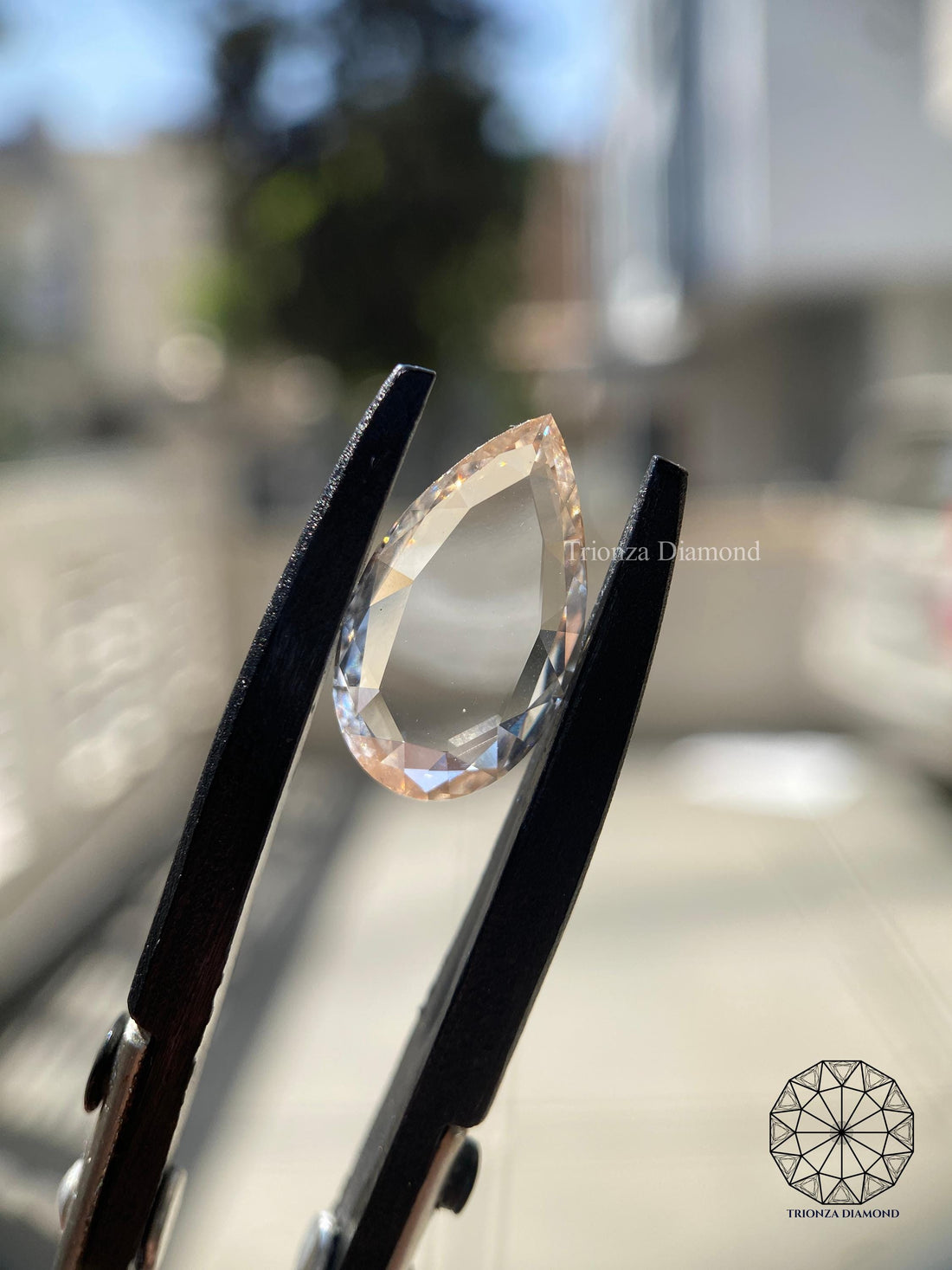 3.12 CT Champagne Pear Lab Grown Diamond | Custom Engagement Ring