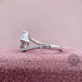 Bypass shank engagement ring featuring a 1.49 CT modified trillion rose cut lab grown diamond