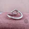 IGI certified lab grown diamond ring with modified trilliant rose cut center stone