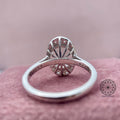Side view of the halo ring showing the setting and band design details