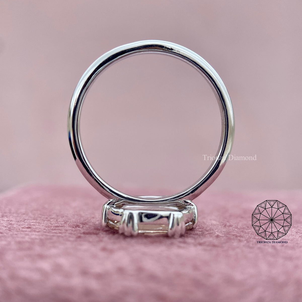 Woman wearing the unique rose cut diamond ring as an elegant bridal statement piece