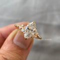 Marquise cut lab grown diamond ring featuring a vine style setting with vintage inspired details