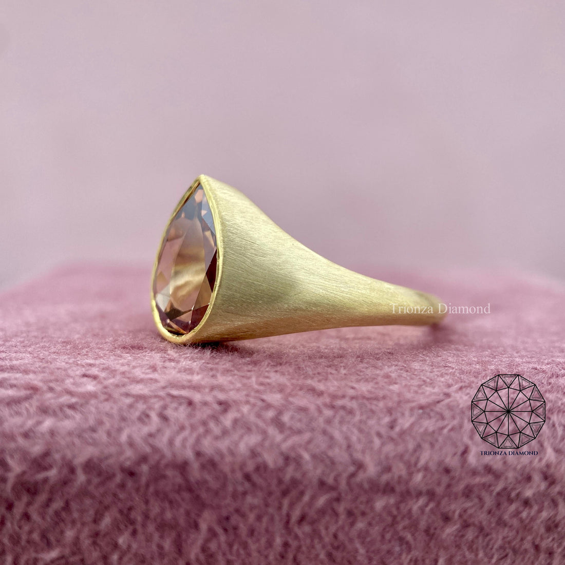 2.22 CT Pear Rose Cut Lab Diamond Engagement Ring - IGI Certified