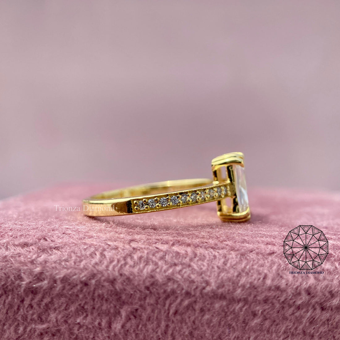 1.66 CT Emerald Rose Cut Lab Grown IGI Certified Solitaire Ring