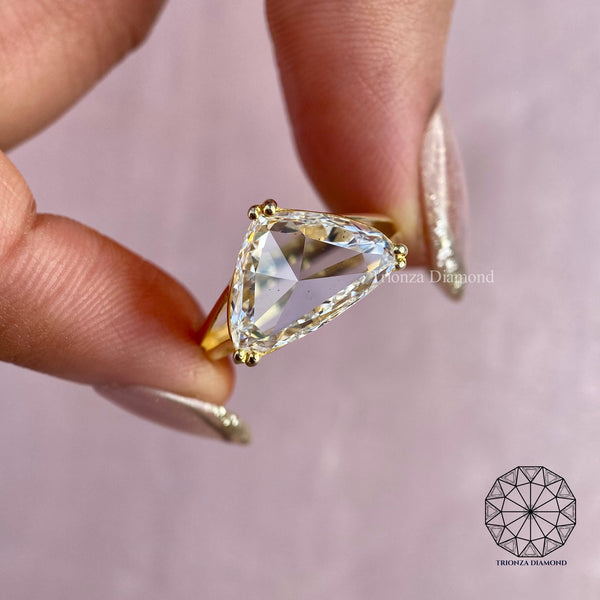 Trilliant Rose Cut Lab Diamond Ring 3.41 CT IGI Certified