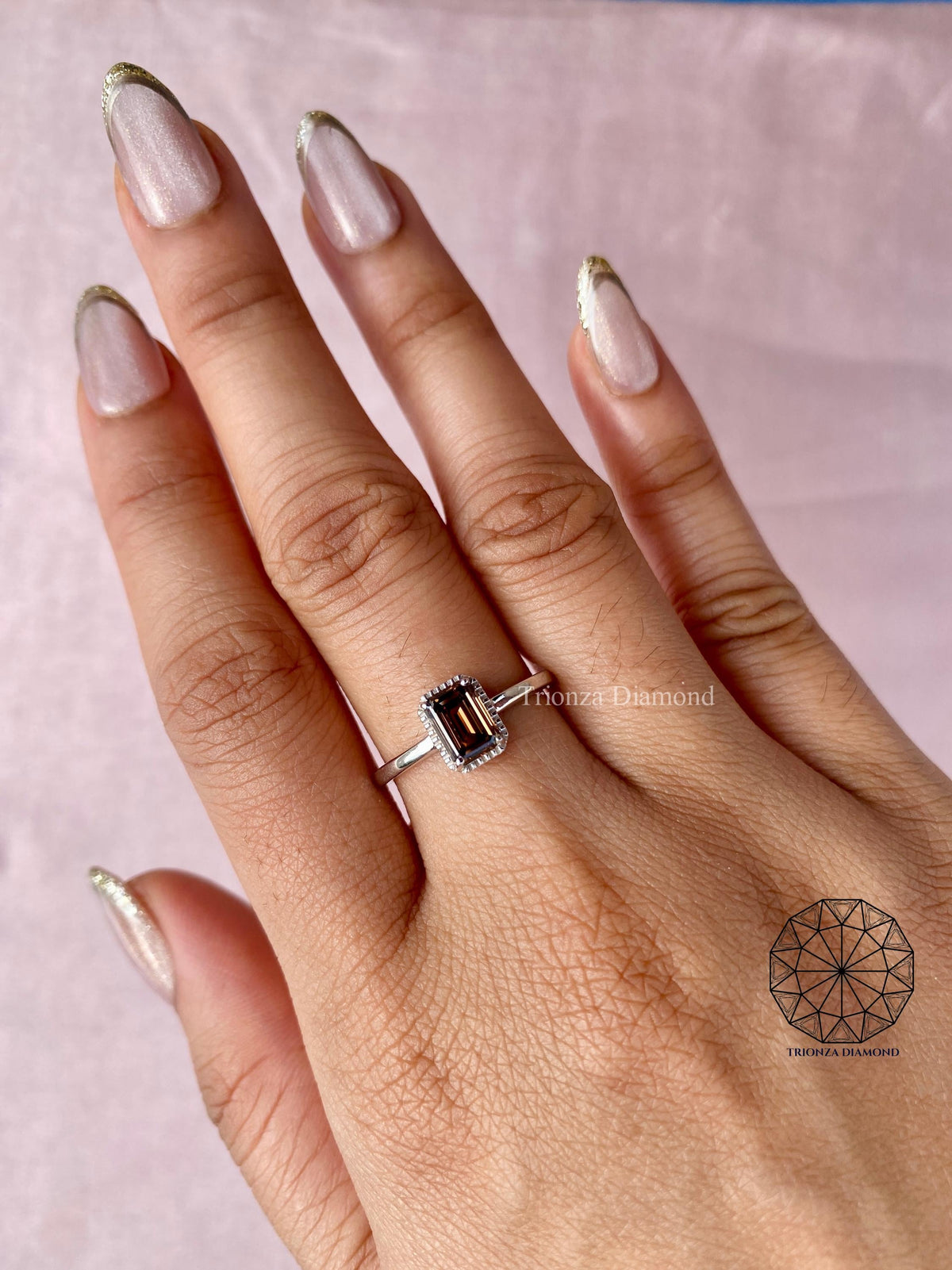 IGI certified lab grown diamond set in a handmade TrionzaDiamond creation