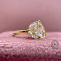 IGI certified rose cut diamonds set together in a 2.89 carat two stone bridal ring