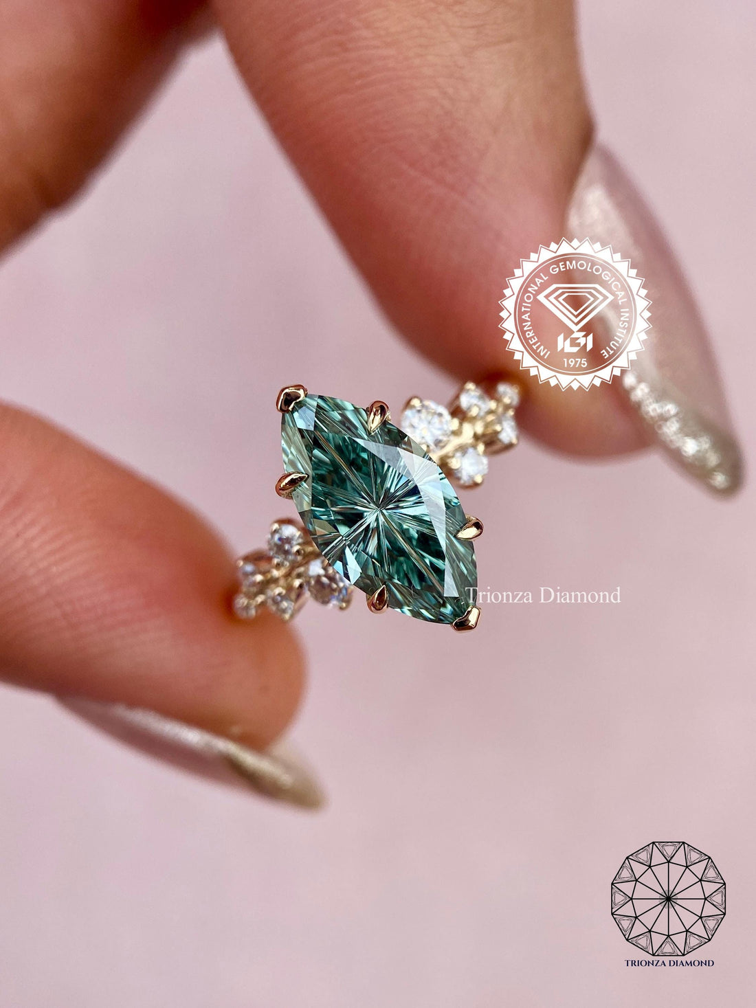 2 CT Marquise Lab Grown Diamond IGI Certified Engagement Ring