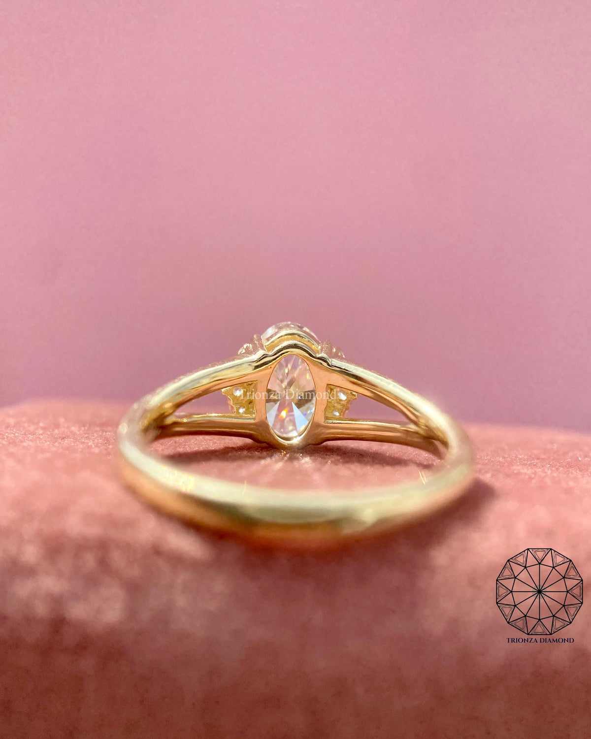 Handmade oval solitaire ring designed with precision and craftsmanship