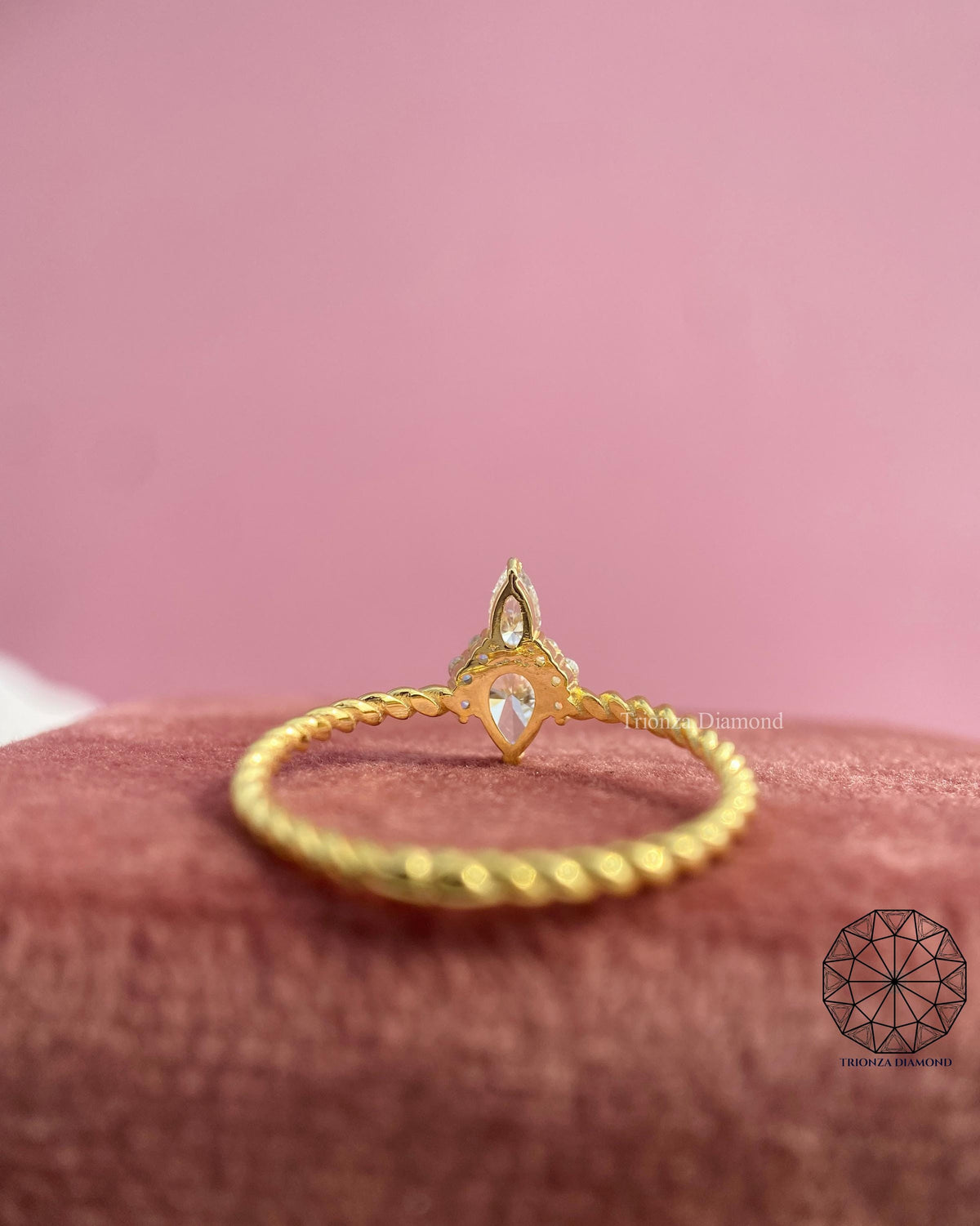 IGI certified lab grown diamond set in a handmade TrionzaDiamond creation