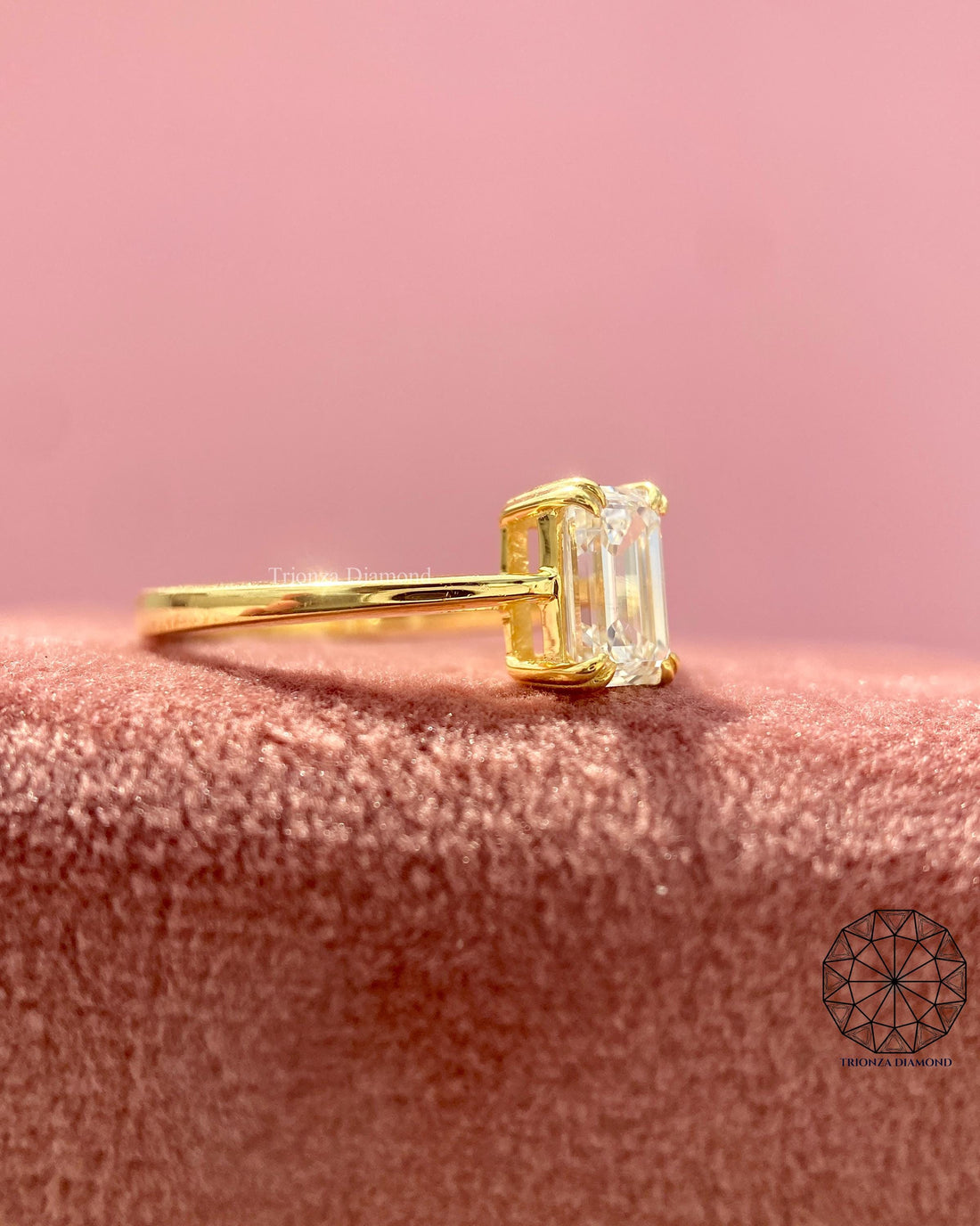 IGI Certified Emerald Cut Lab Grown Diamond Solitaire Ring