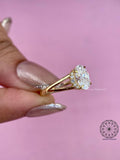 TrionzaDiamond engagement ring crafted with a split shank and diamond halo