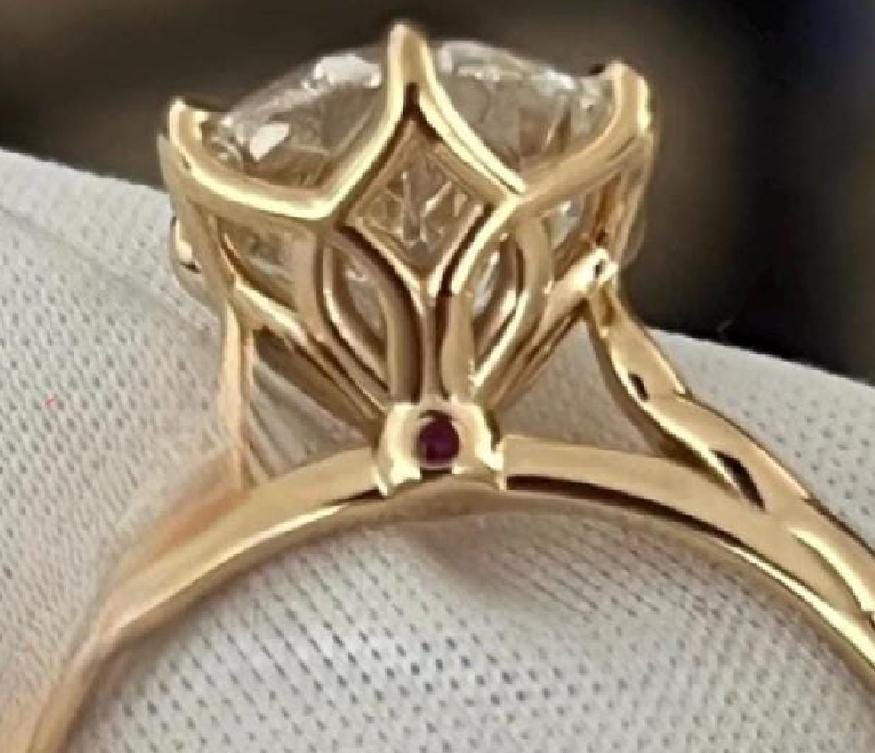 Custom 2 CT Marquise Kite Lab Grown Diamond 14k Gold Ring IGI Cert