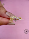 Handmade pink diamond ring crafted with care for an anniversary gift for her