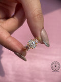 IGI certified lab grown oval diamond set in a handmade TrionzaDiamond three stone creation