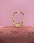 TrionzaDiamond engagement ring crafted with IGI certified lab grown diamonds and pink side stones