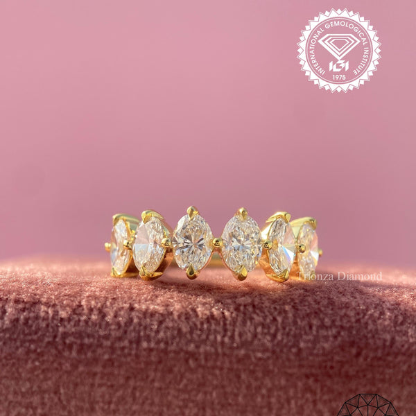 Oval Lab Grown Diamond Wedding & Stacking Band - Best Gift