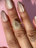 pear shaped lab grown diamond ring