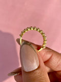 Stackable anniversary band featuring VVS clarity baguette diamonds with excellent polish