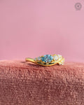 TrionzaDiamond bypass ring showcasing the asymmetrical wrap style crossover setting