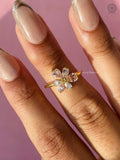 Handcrafted flower cluster ring made as a thoughtful anniversary gift for her