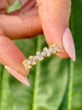 baguette round diamond band