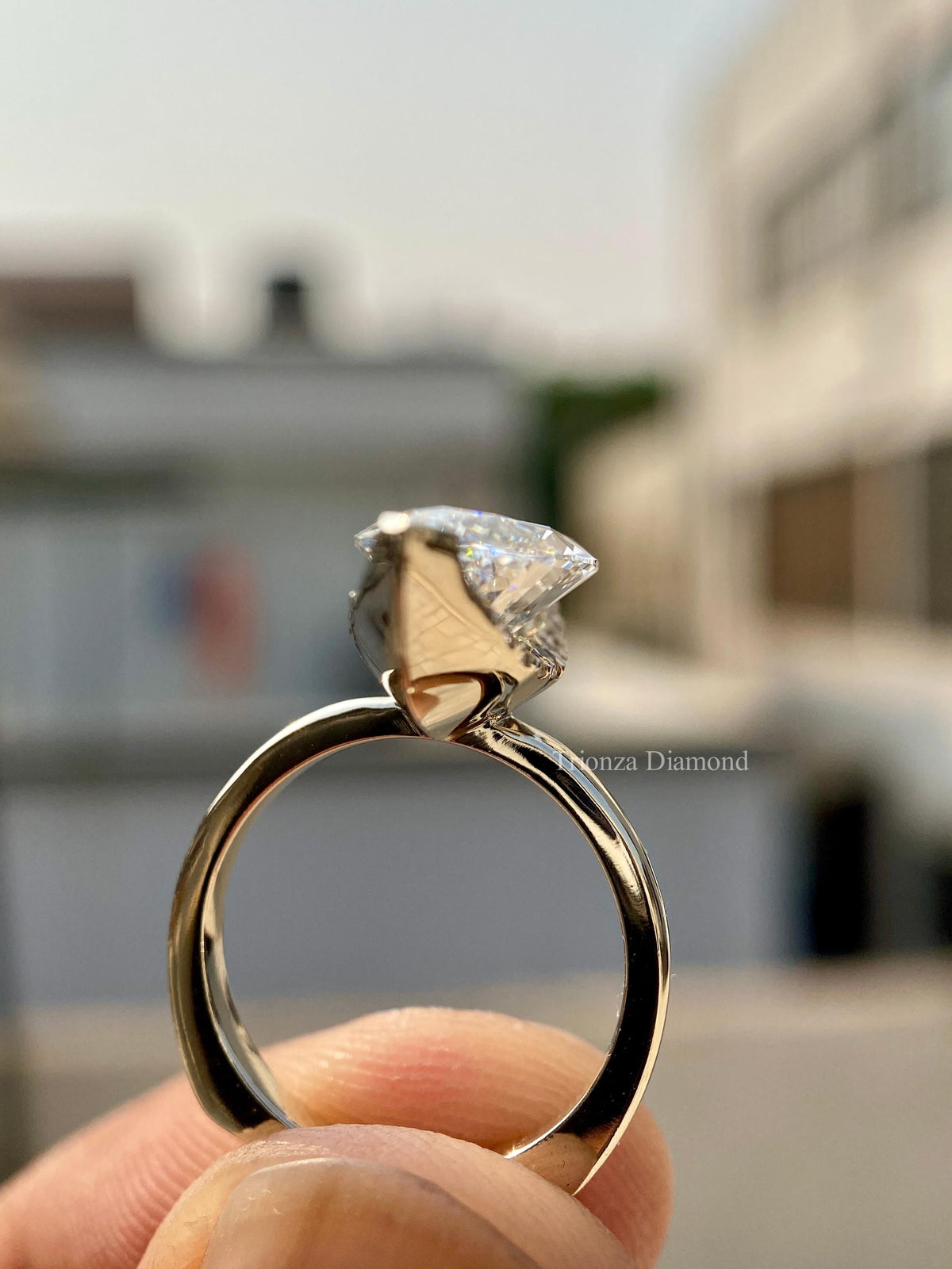 Marquise solitaire ring presented in a jewelry box ready for gifting